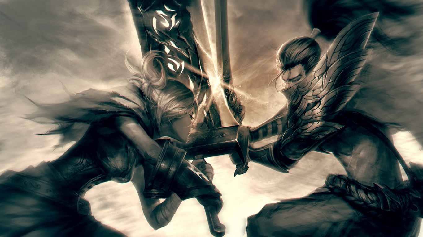 Wallpaper League Of Legends, Yasuo, Riven, The Exile, - League Of Legends Wallpaper Hd - 1366x768 Wallpaper Wallpaper League Of Legends, Yasuo, Riven, The Exile, - League Of Legends Wallpaper Hd - 1366x768 Wallpaper