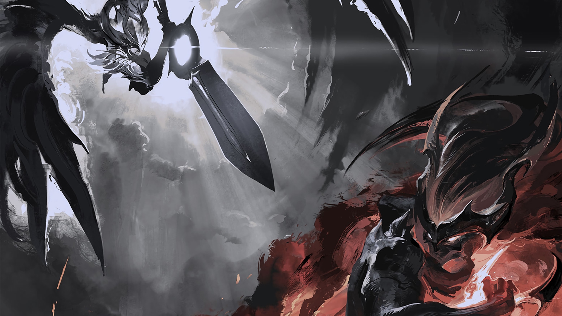 Yasuo Vs Riven Wallpaper - Dawnbringer Riven Vs Nightbringer Yasuo - HD Wallpaper 