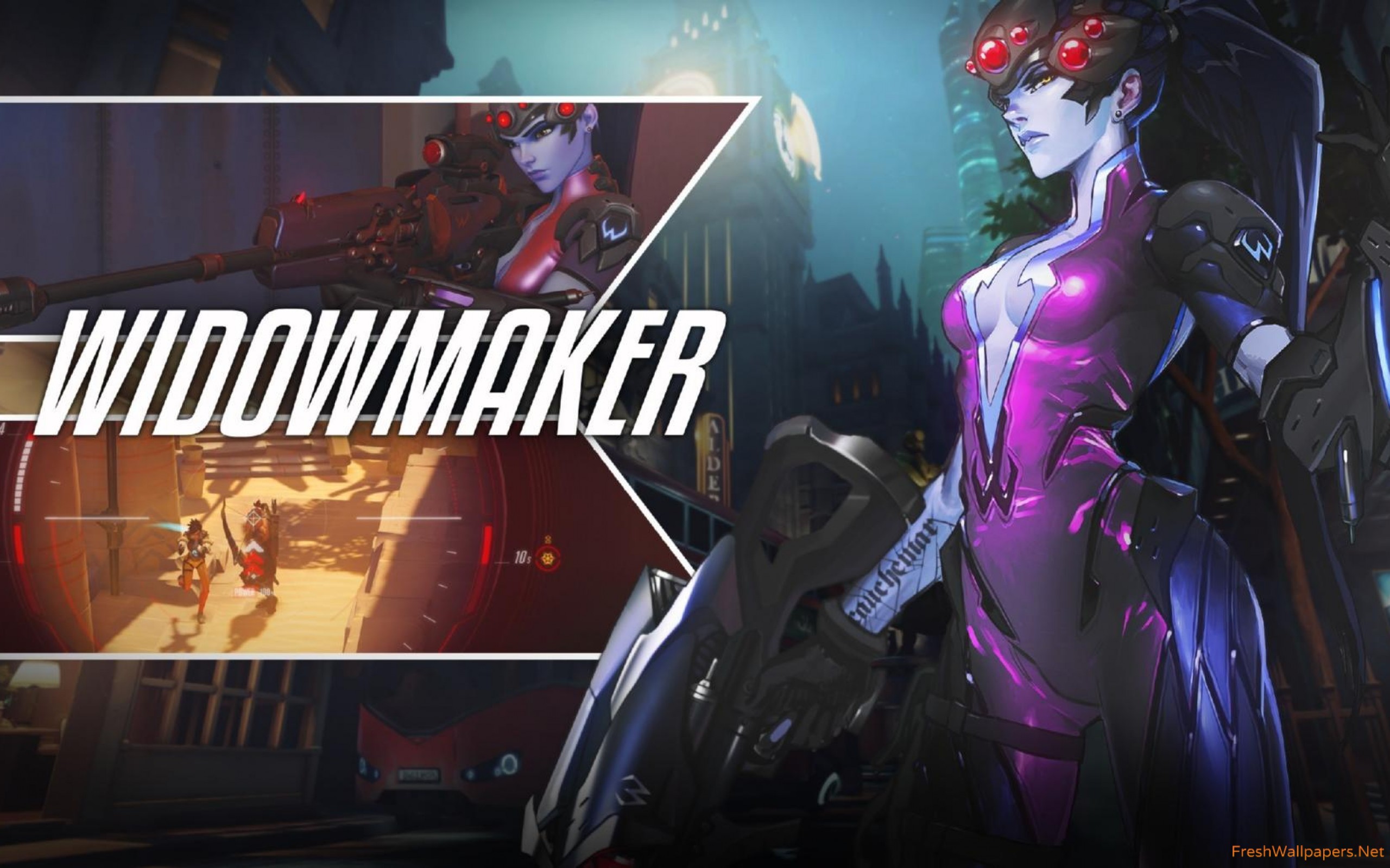 Overwatch Game Wallpaper Widowmaker - HD Wallpaper 