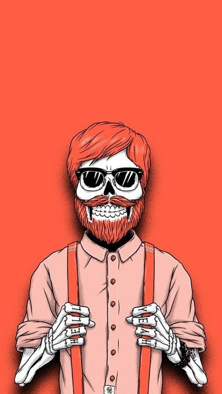 Hipster Skeleton - HD Wallpaper 