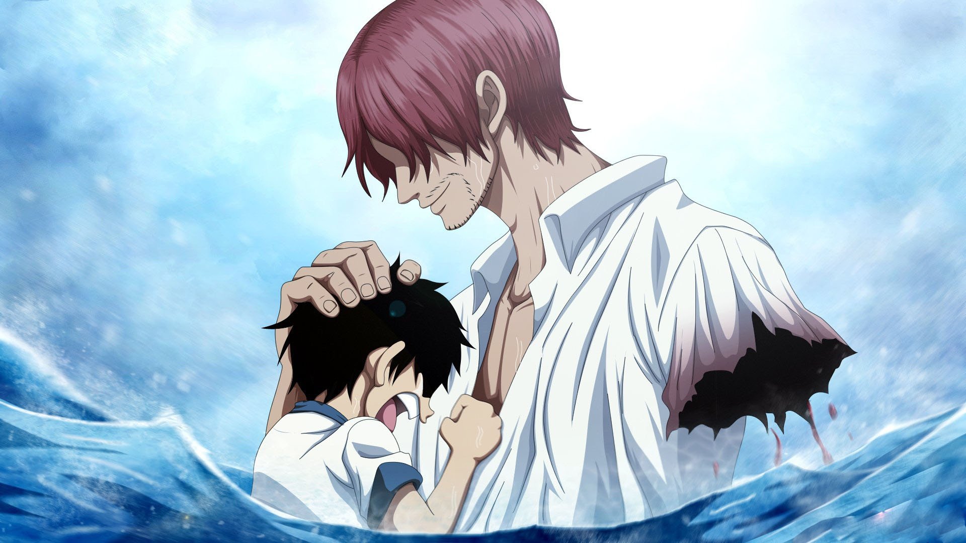 Luffy And Shanks Fanart - HD Wallpaper 