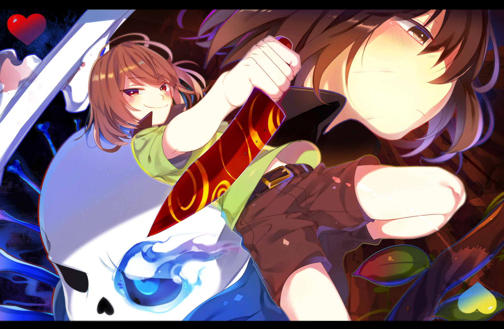 Frisk Sans And Chara - HD Wallpaper 