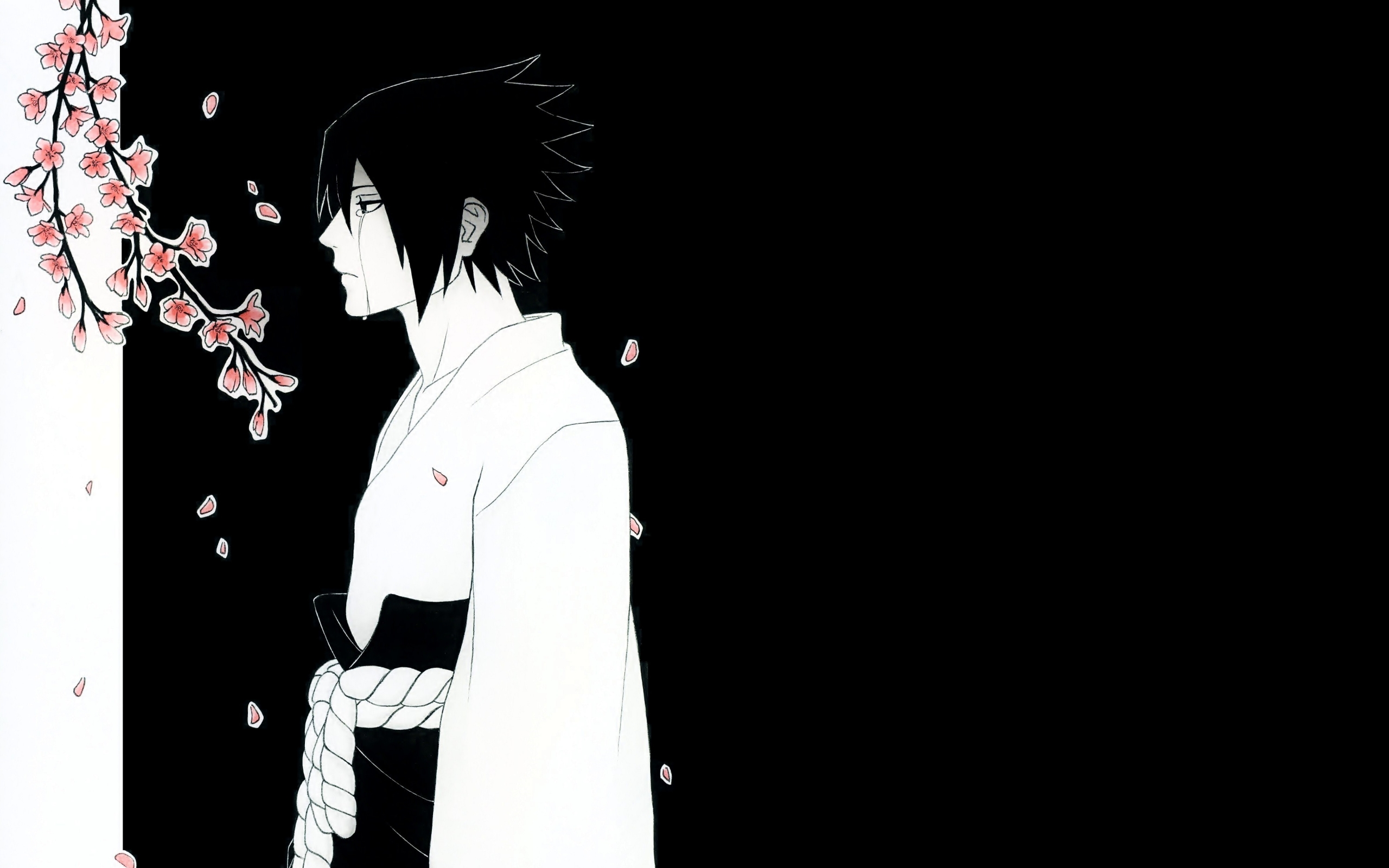 Wallpaper Of Anime, Naruto, Sasuke Uchiha, Tears, Sakura - Sasuke Flower -  2560x1600 Wallpaper 