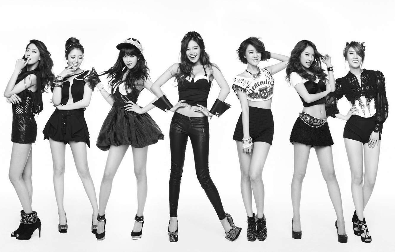 Photo Wallpaper Music, Girls, Rainbow, Asian Girls, - Kpop Girl Groups 7 Members - HD Wallpaper 