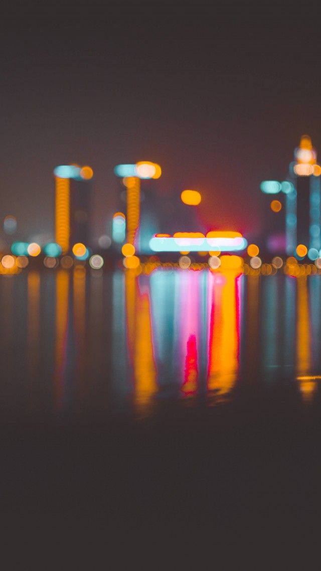 Blur, Bokeh, City, Night, 4k, 6k - Laptop Wallpaper City Lights - HD Wallpaper 
