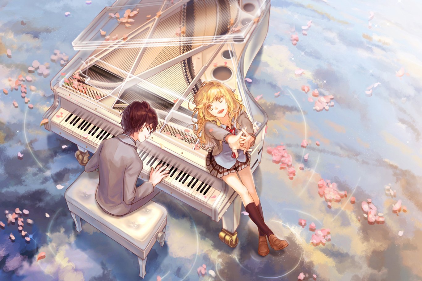 Shigatsu Wa Kimi No Uso Fanart - HD Wallpaper 