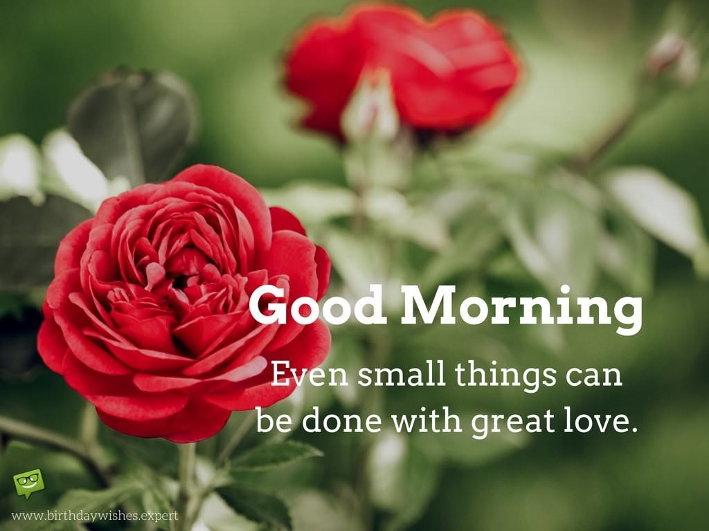Even Small Things Can Be Done With Great Love - Hd Images Of Red Roses With Good Morning Quotes - HD Wallpaper 