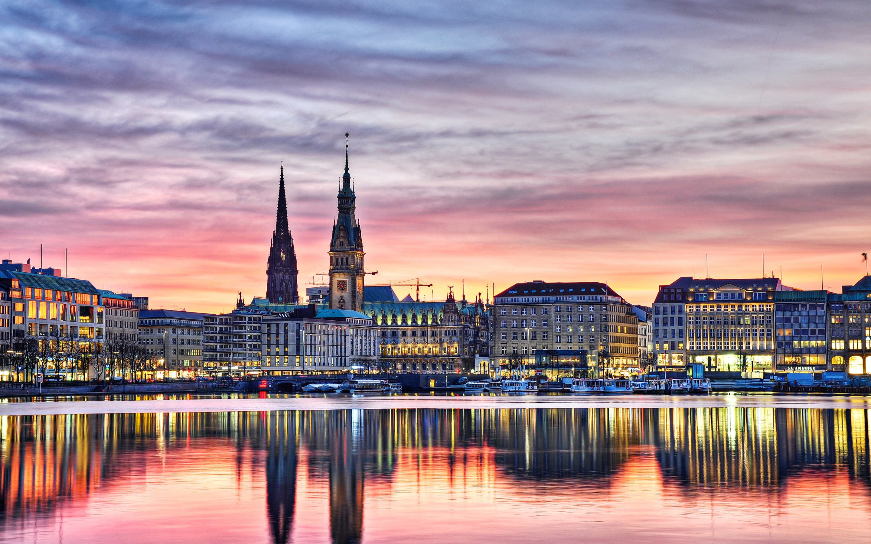 Hamburg Promenade View For 2880 X 1800 Retina Display - Hamburg Wallpaper Hd - HD Wallpaper 