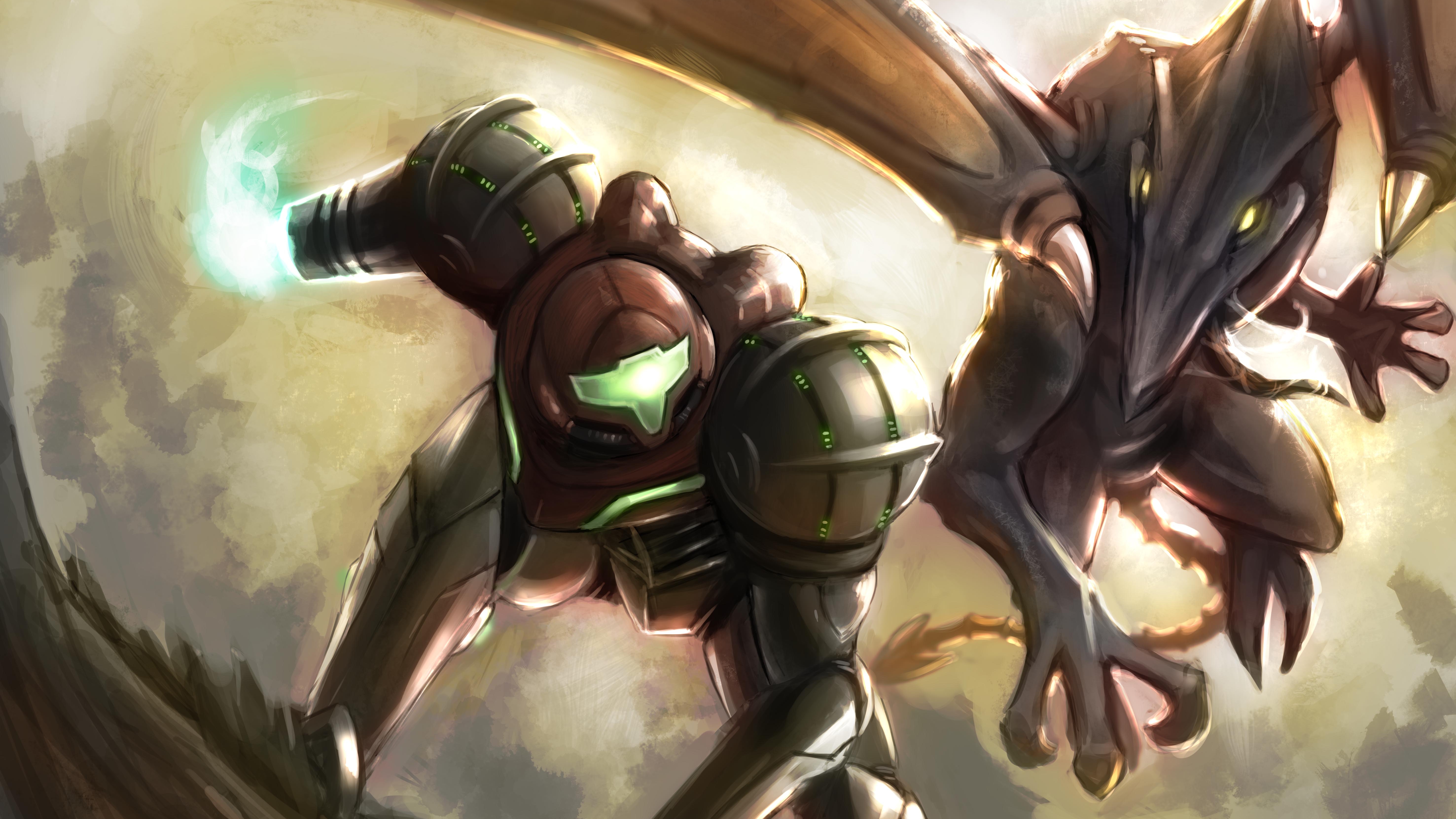 Metroid Samus Vs Ridley - HD Wallpaper 