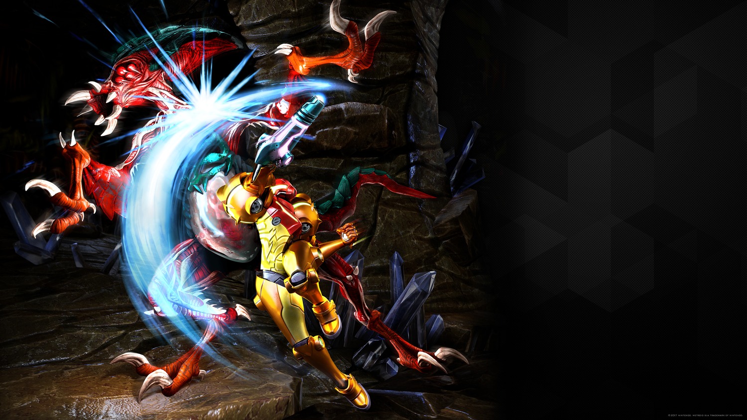 Armor Metroid Monster Nintendo Samus Aran Wallpaper - Metroid Return Of Samus Art - HD Wallpaper 