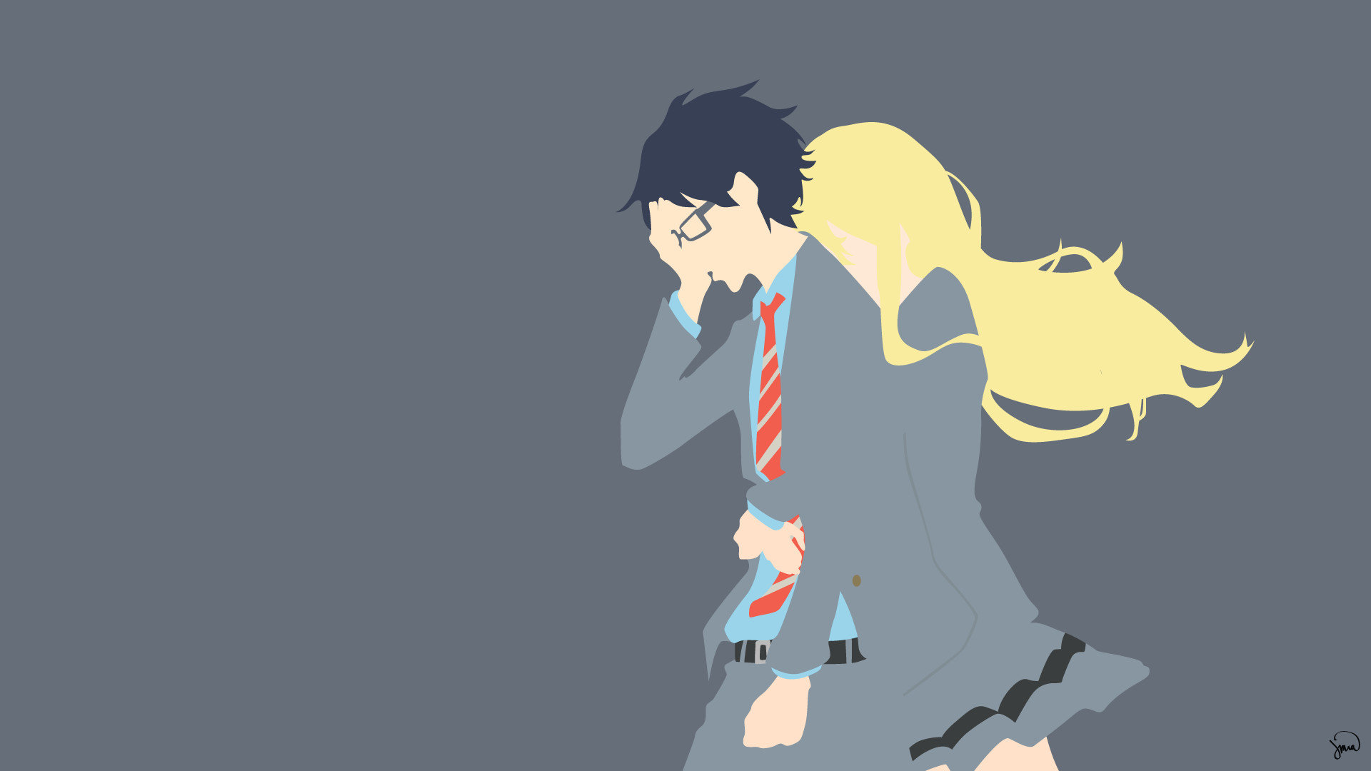 High Resolution Your Lie In April 1080p Wallpaper Id - Your Lie In April Wallpaper Minimalist - HD Wallpaper 