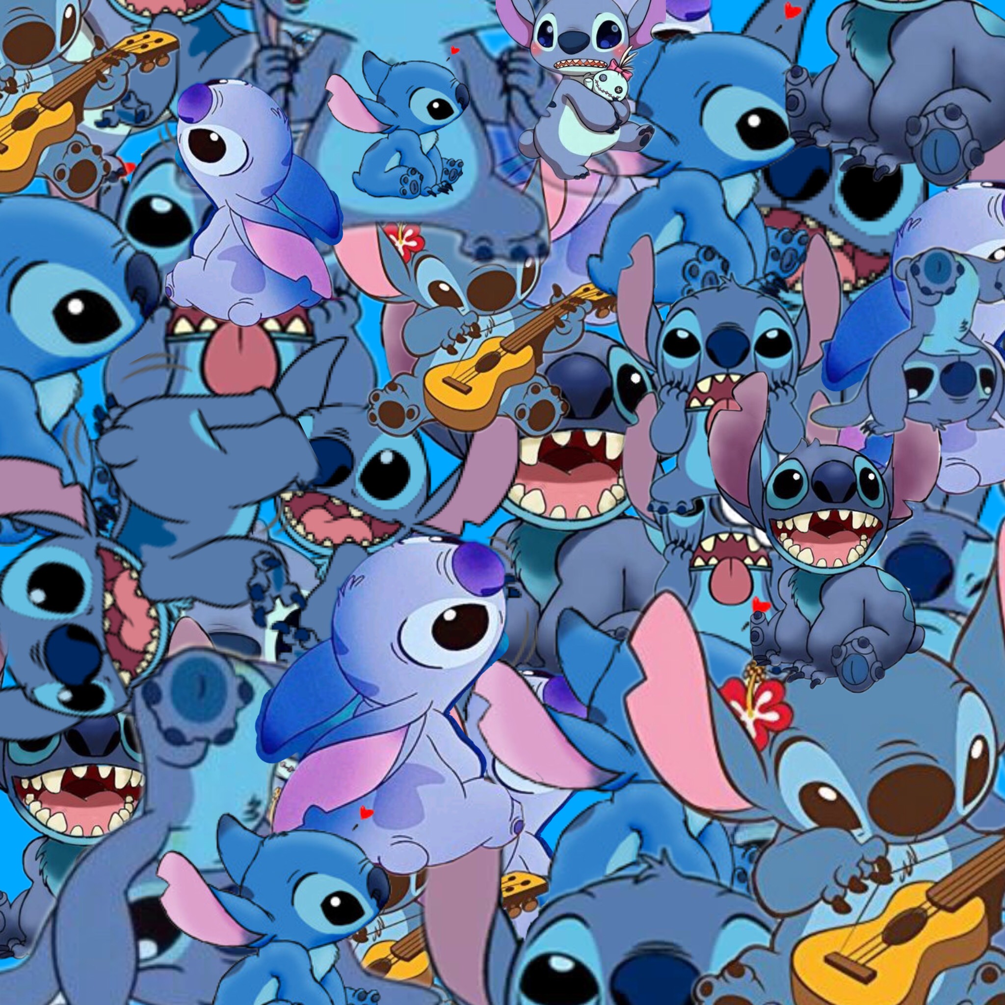 #freetoedit #wallpaper #stitch #blue #art #interesting - Cartoon Wallpaper Stitch - HD Wallpaper 