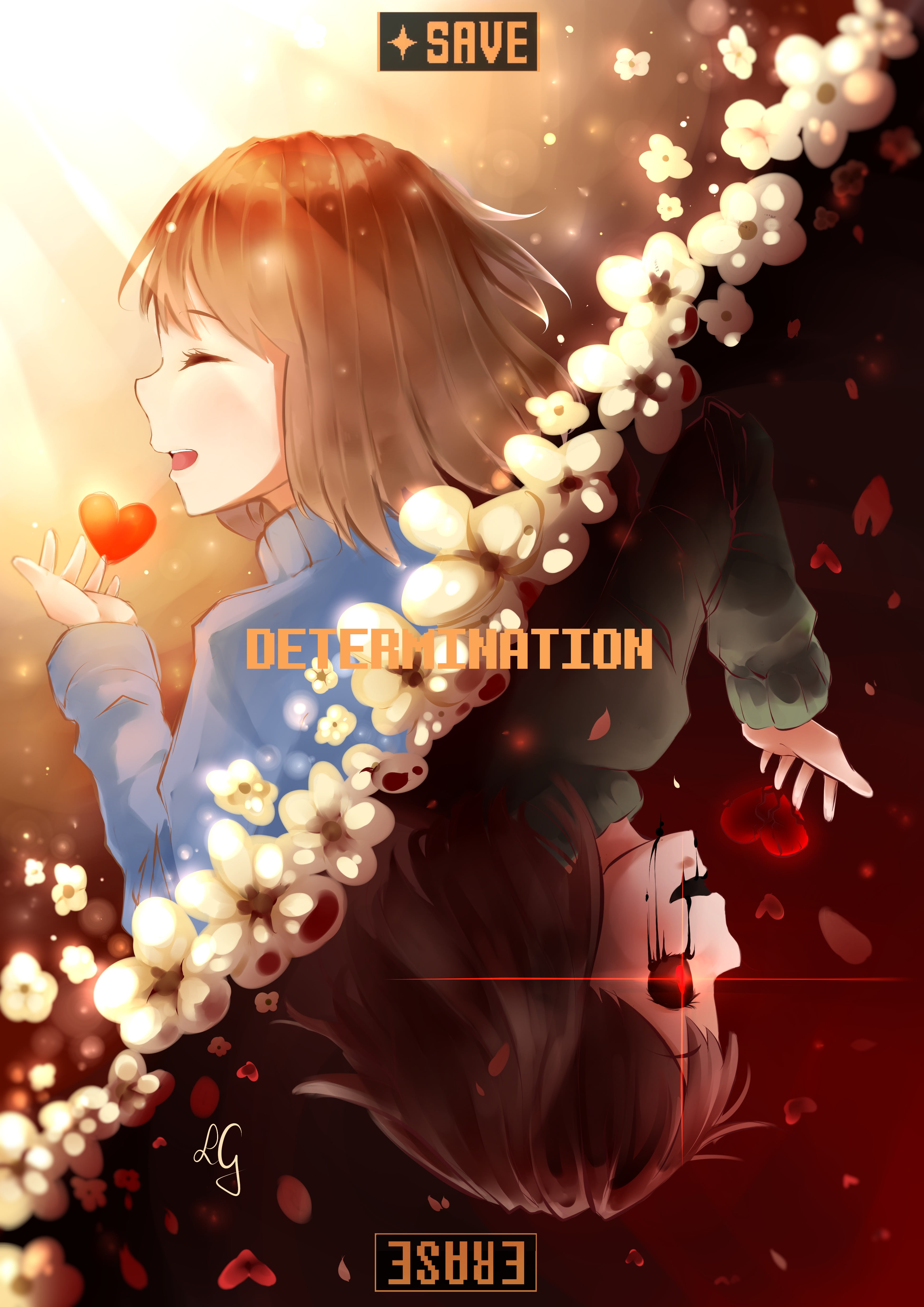 Undertale Wallpaper Chara And Frisk 3507x4960 Wallpaper Teahub Io