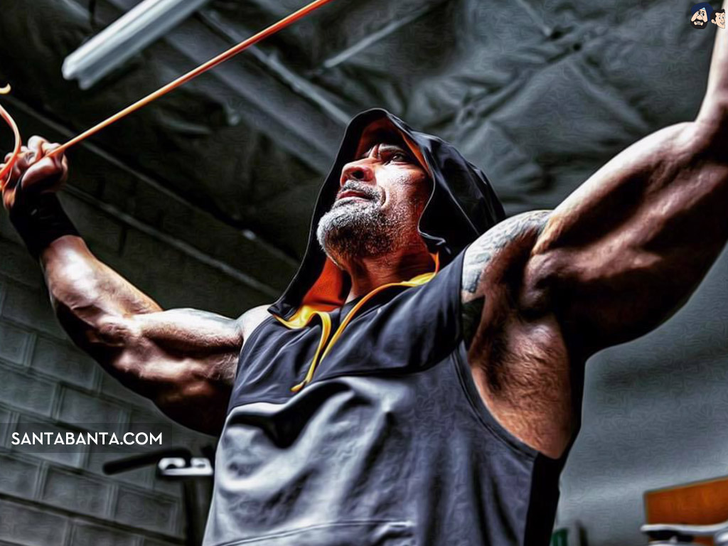Dwayne Johnson - Gym The Rock Bodybuilder - 1024x768 Wallpaper 