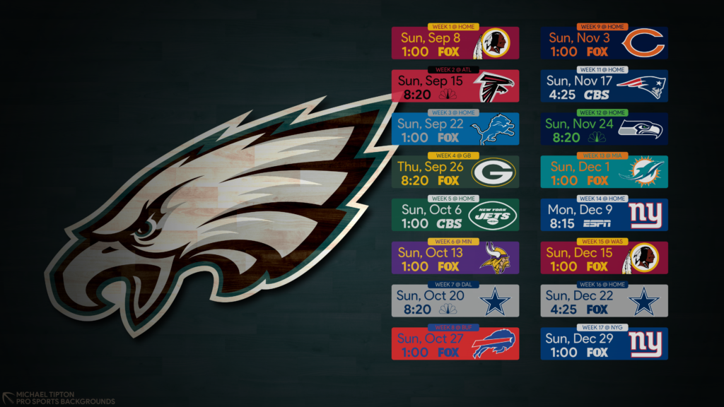2019 Nfl Philadelphia Eagles Desktop Hardwood Schedule - Philadelphia Eagles 2019 Schedule - HD Wallpaper 