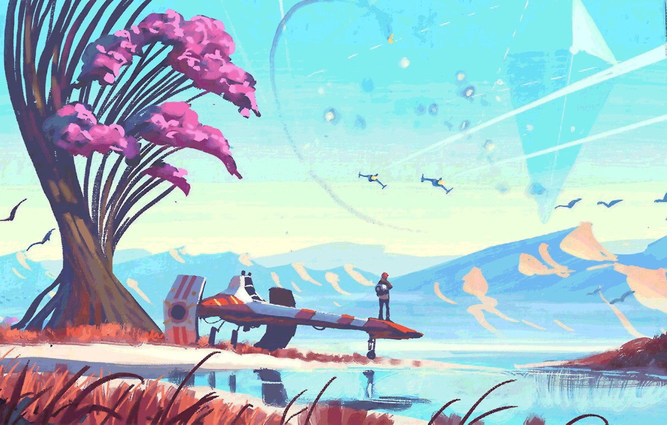 Photo Wallpaper People, Man, Men, Ship, Starship, But - No Mans Sky Ps4 - HD Wallpaper 