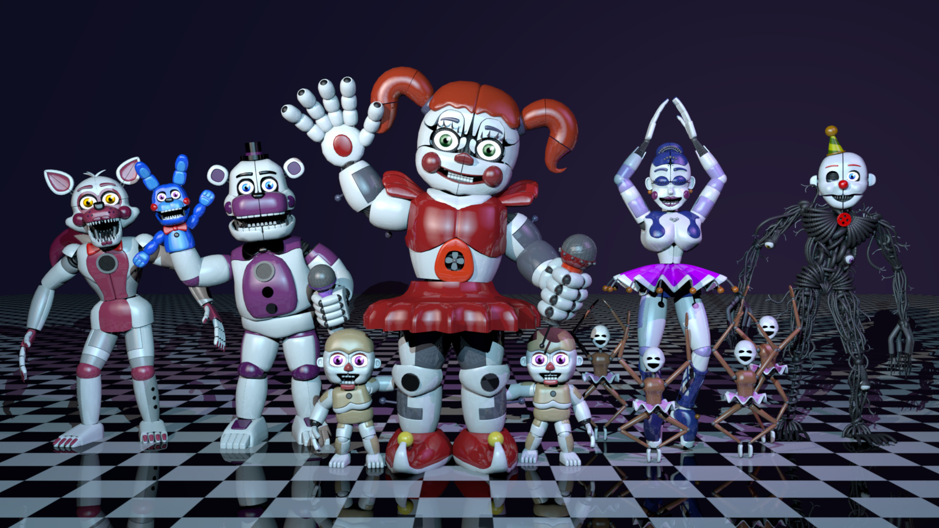 Five Nights Of Freddy Sister Location 19x1080 Wallpaper Teahub Io