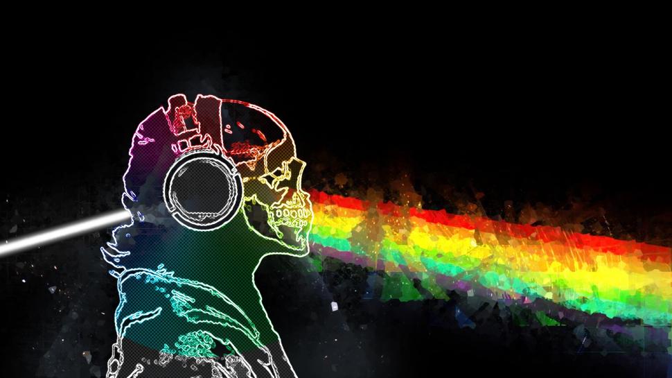 Skull And Bones, Rainbow, Prisma, Music, Pink Floyd - Pink Floyd Background - HD Wallpaper 
