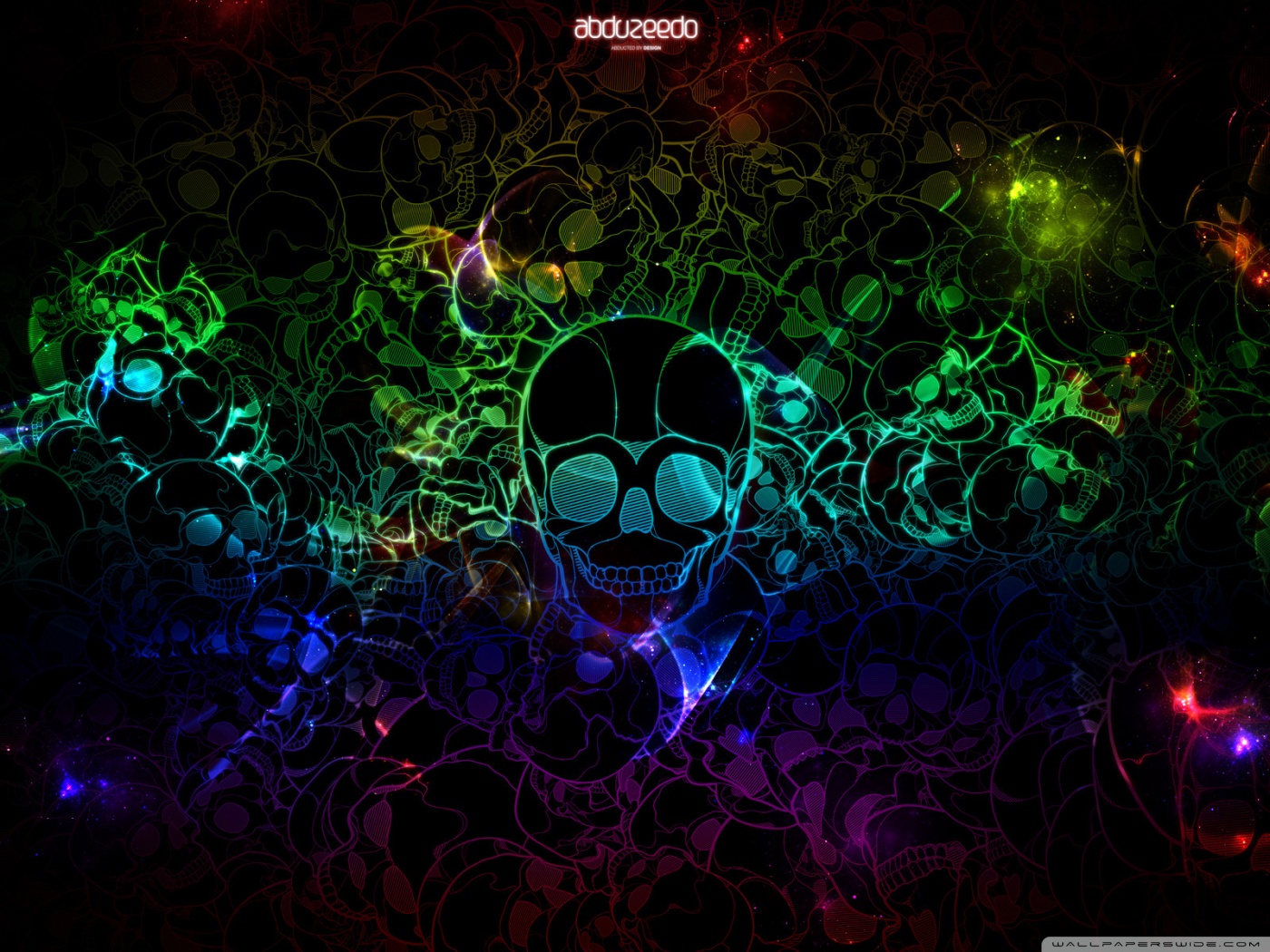 Cool Rainbow Skull Background - HD Wallpaper 