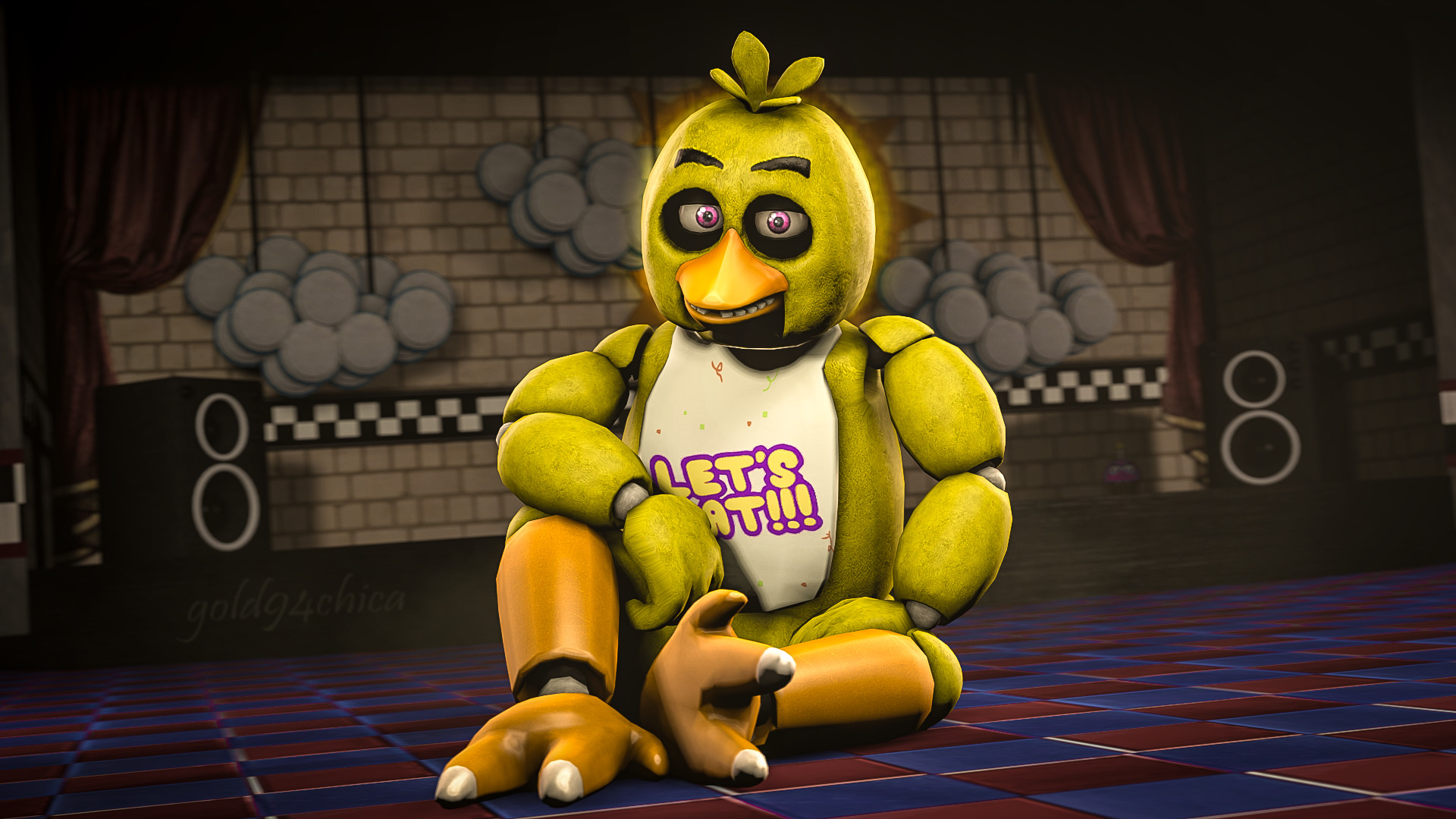1920x1080, Sittin Pretty By Gold94chica 
 Data Id 195720 - Fnaf 1 Chica Cute - HD Wallpaper 