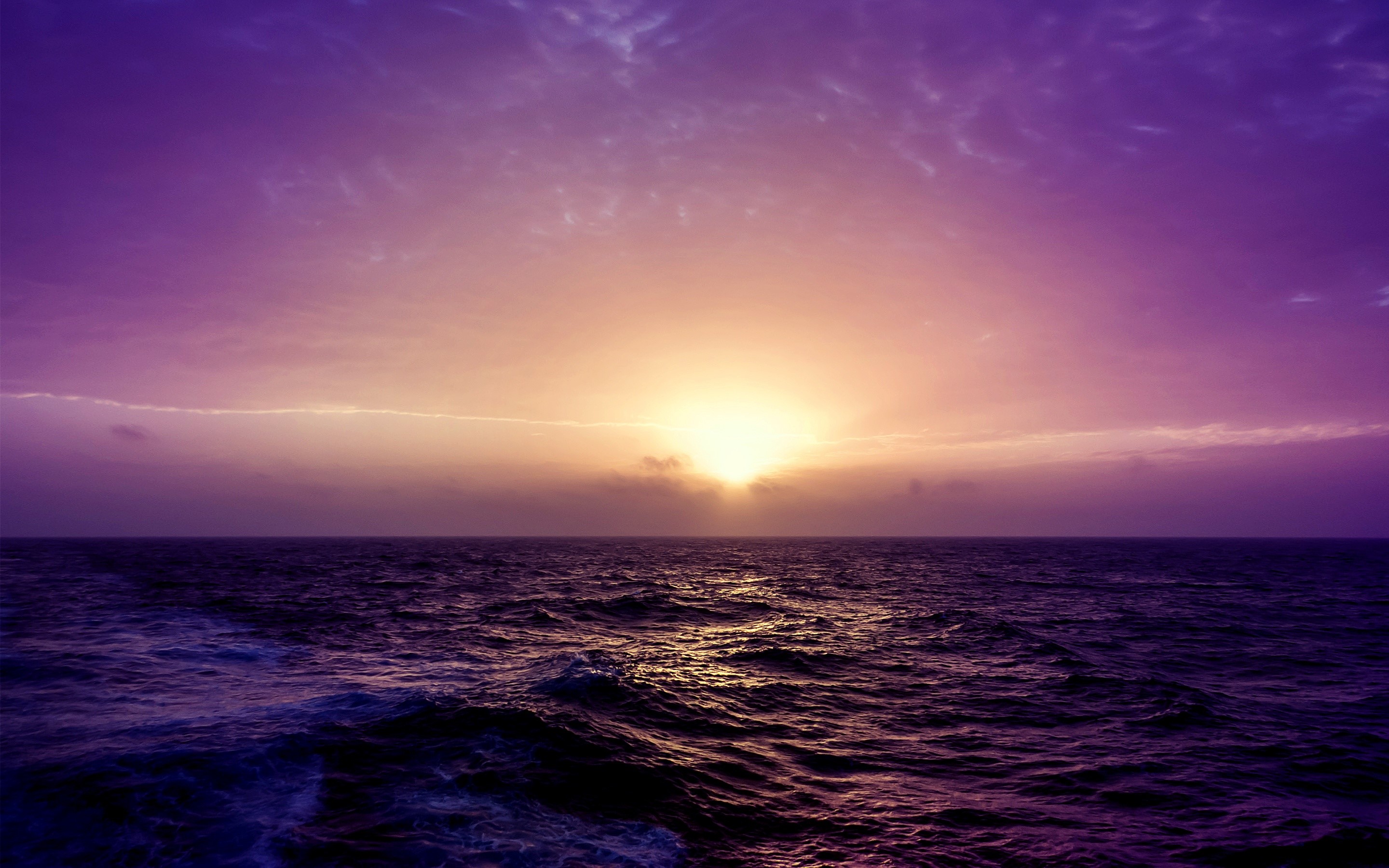 Sunset Wallpaper At Sea - HD Wallpaper 
