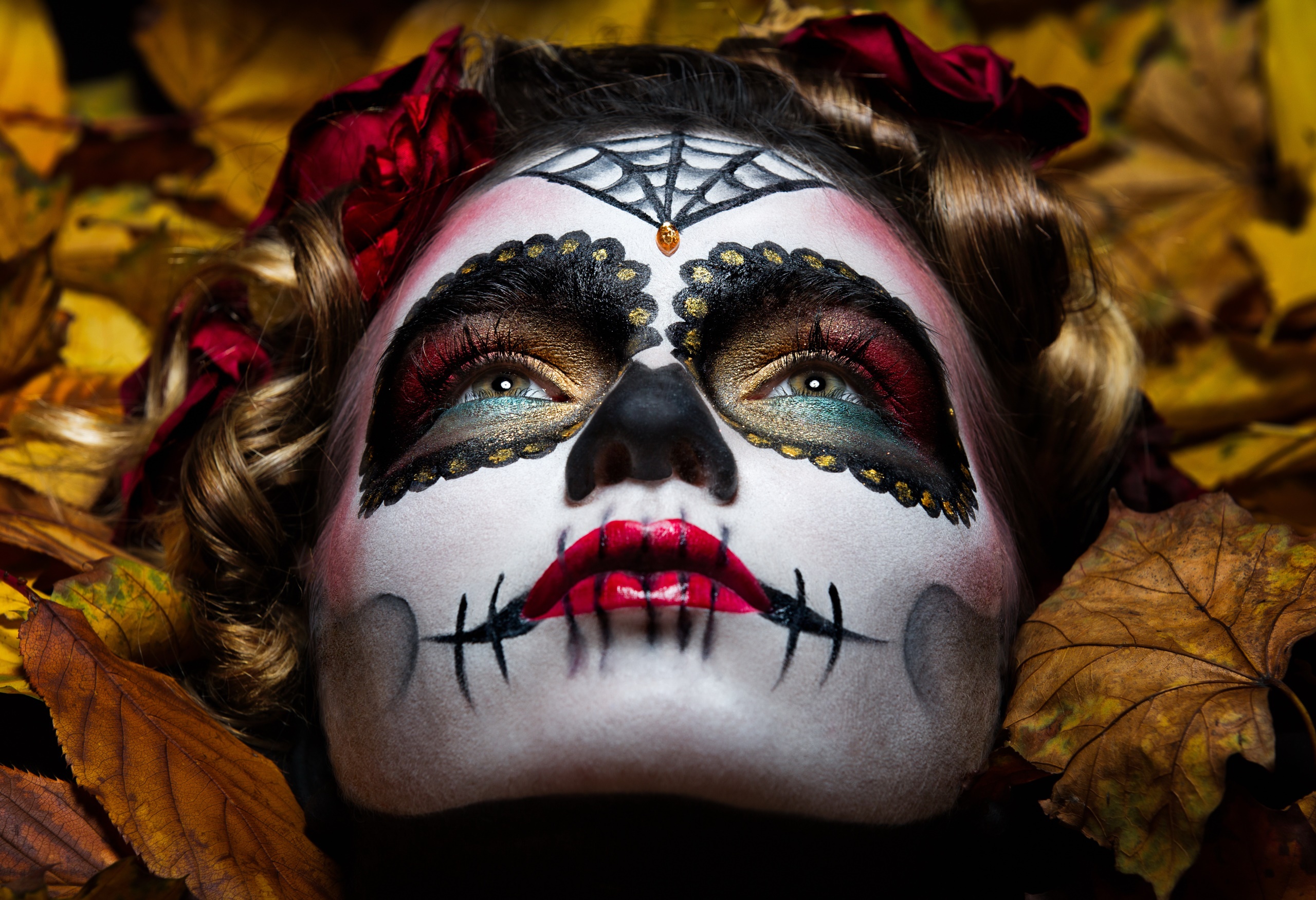 Dia De Los Muertos Women Face - HD Wallpaper 