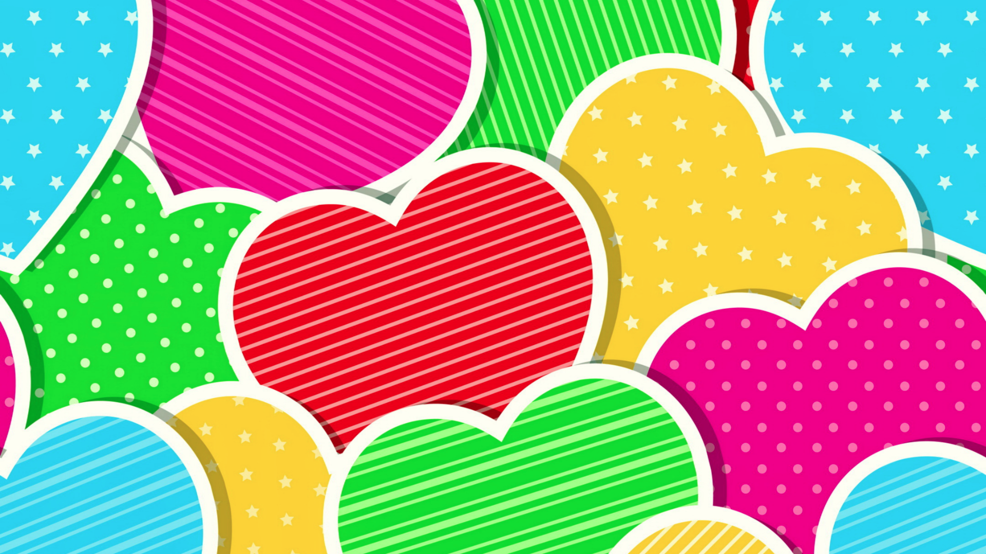 Cute Heart Clipart For Mobile - Colorful Hearts Background - 1920x1080  Wallpaper 