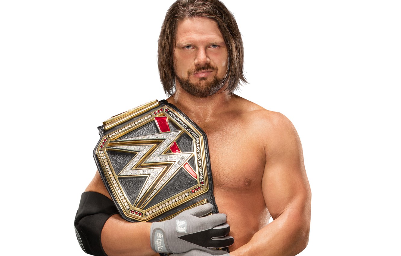 Photo Wallpaper Wrestler, Wwe, Wrestling, A - Aj Styles Wwe World Champion Png - HD Wallpaper 
