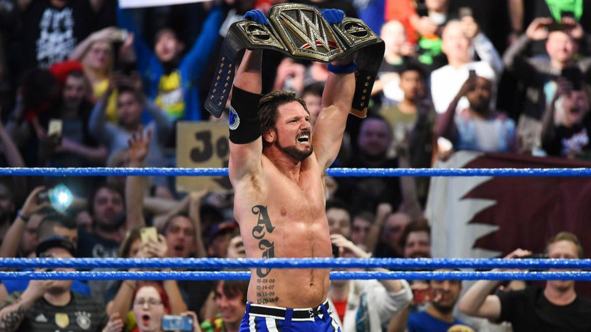 Wwe Champion Aj Styles - Aj Styles 2017 Wwe Champion - HD Wallpaper 
