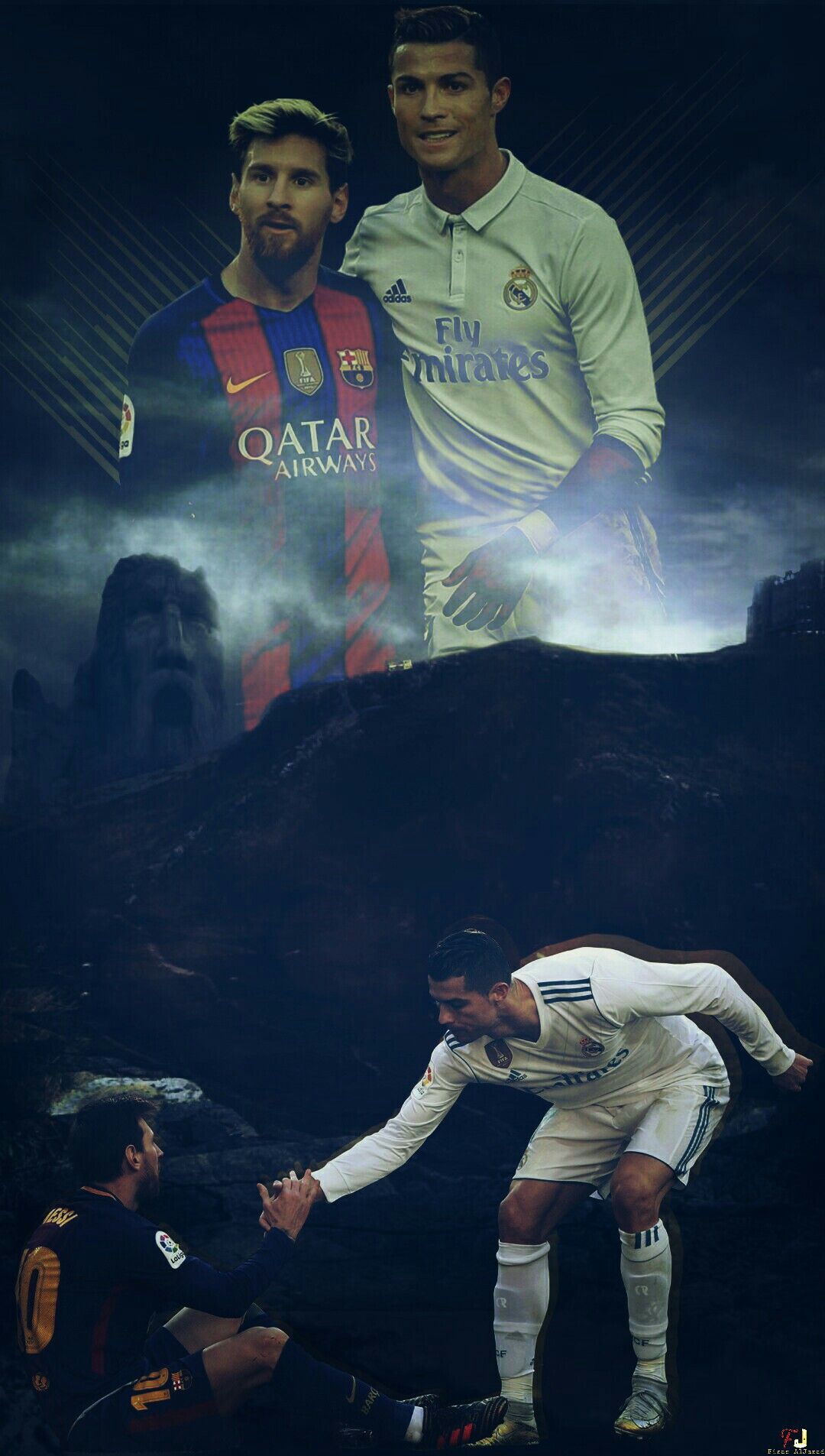 Cristiano Ronaldo Y Messi 1080x1905 Wallpaper Teahub Io