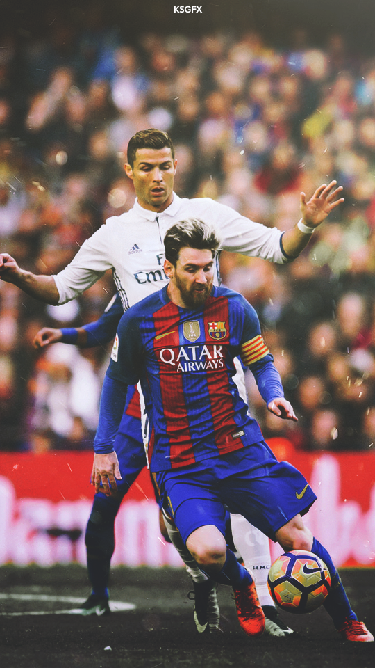 Football Messi And Ronaldo - HD Wallpaper 