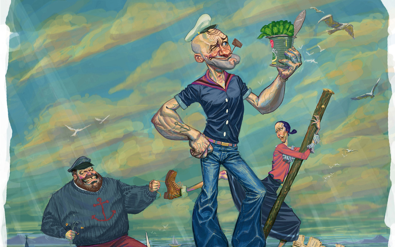Wallpaper - Popeye Artwork - HD Wallpaper 