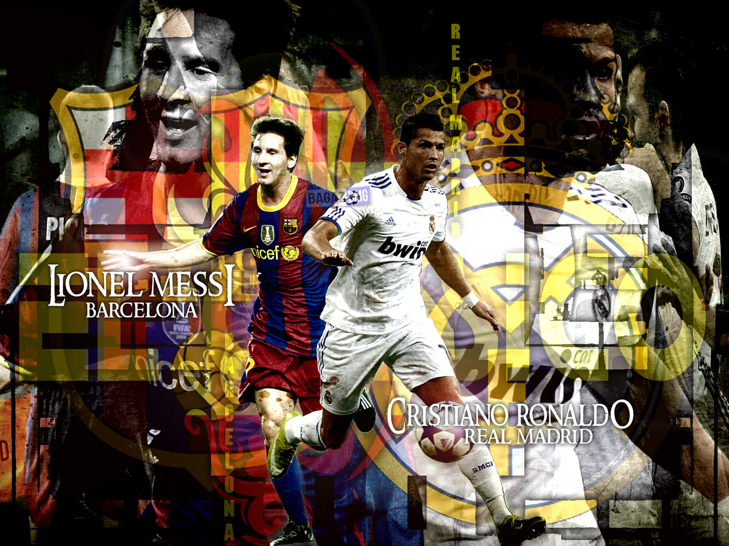 De Messi Vs Ronaldo - HD Wallpaper 
