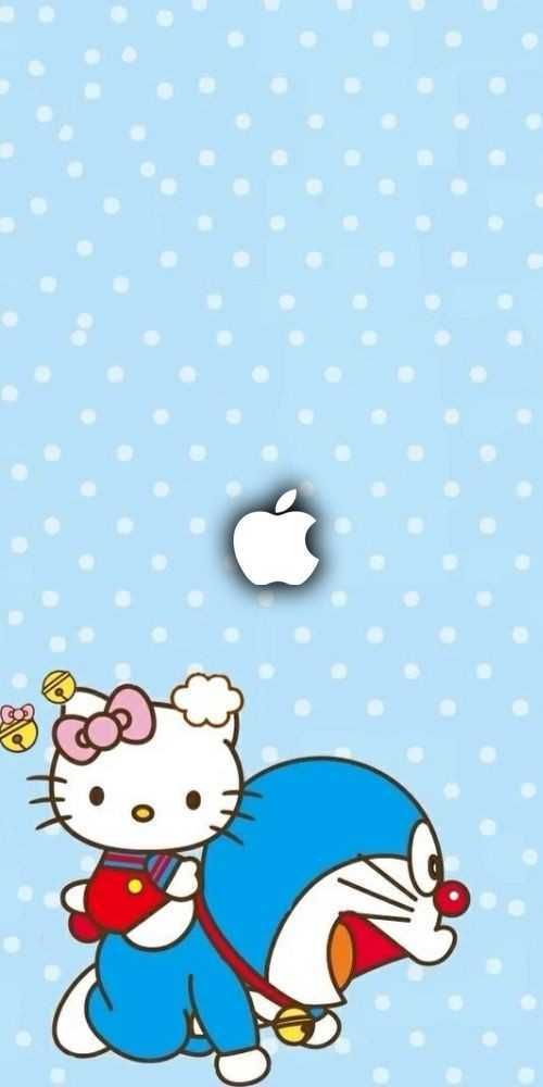 Hello Kitty Love Doraemon - HD Wallpaper 