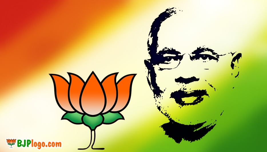 Bjp Logo Narendra Modi Pictures - Bjp Symbol With Modi Images Download - HD Wallpaper 