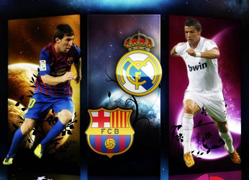 Messi Vs Ronaldo Background - HD Wallpaper 