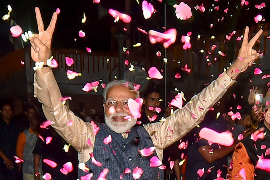 Bjp Workers Welcome Prime Minister Narendra Modi As - Narendra Modi 2019 Election - HD Wallpaper 