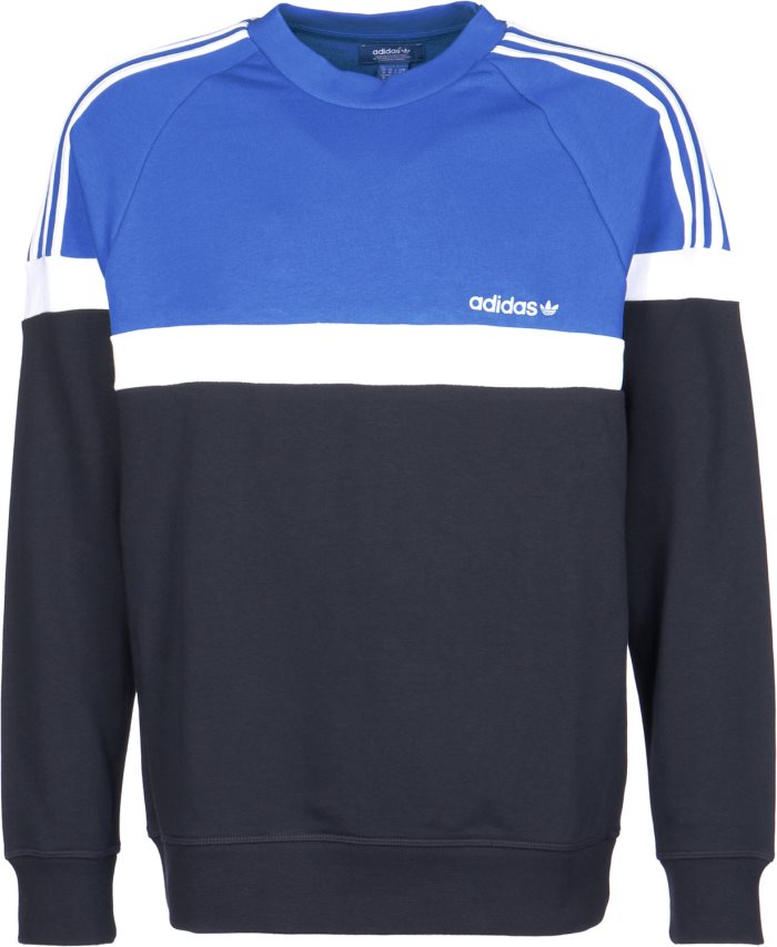 Adidas Blue White Men Itasca Crew Sweater - Adidas Sweatshirt Blue And White - HD Wallpaper 