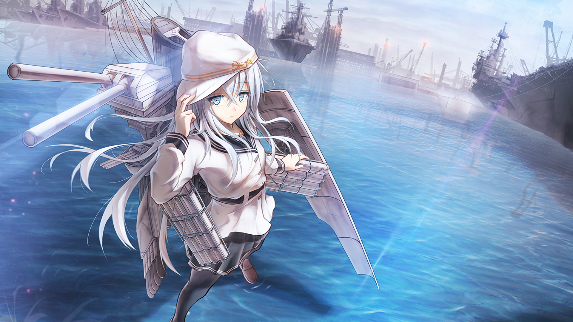 Kantai Collection, Hibiki, Kancolle, Water, Heavy Weapon - HD Wallpaper 