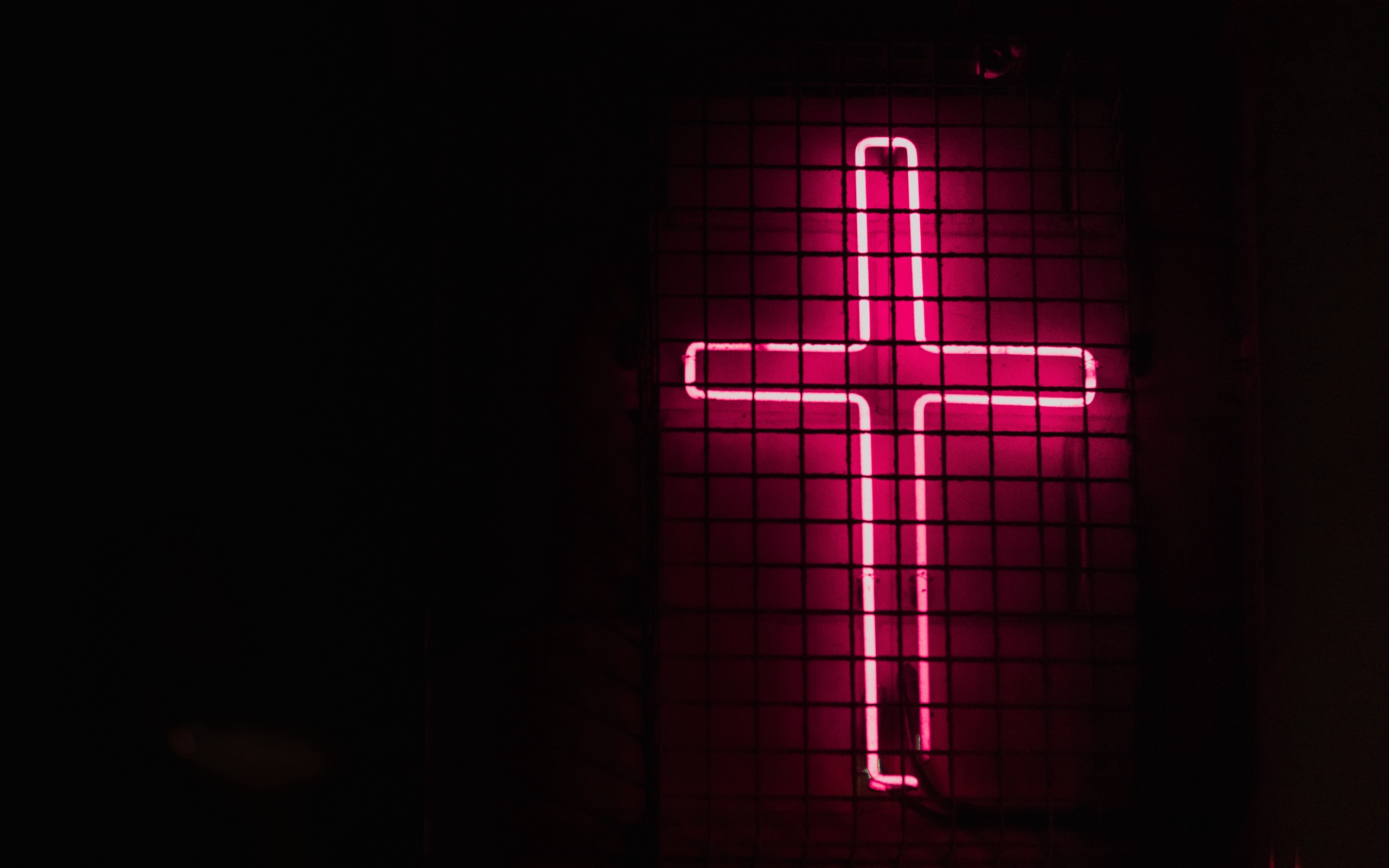 Wallpaper Cross, Neon, Lights, Mesh - Cross Wallpaper Neon - HD Wallpaper 