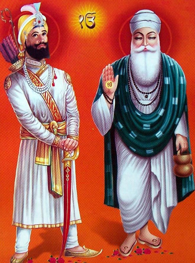 Shri Guru Gobind Singh Ji And Shri Guru Nanak Dev Ji - Guru Nanak Dev Ji Gobind Singh Ji - HD Wallpaper 