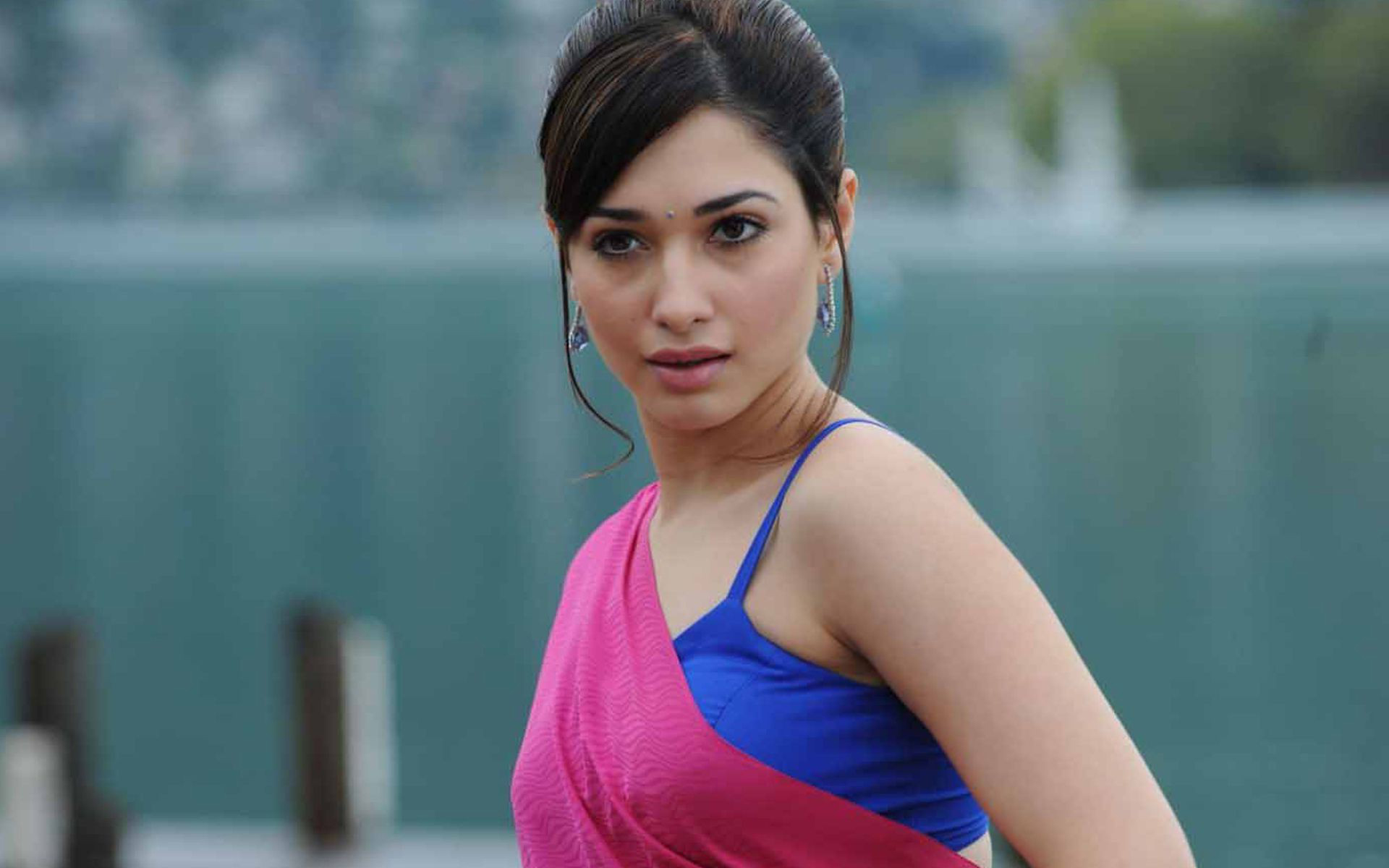 Tamanna Bhatia Pink Saree - HD Wallpaper 