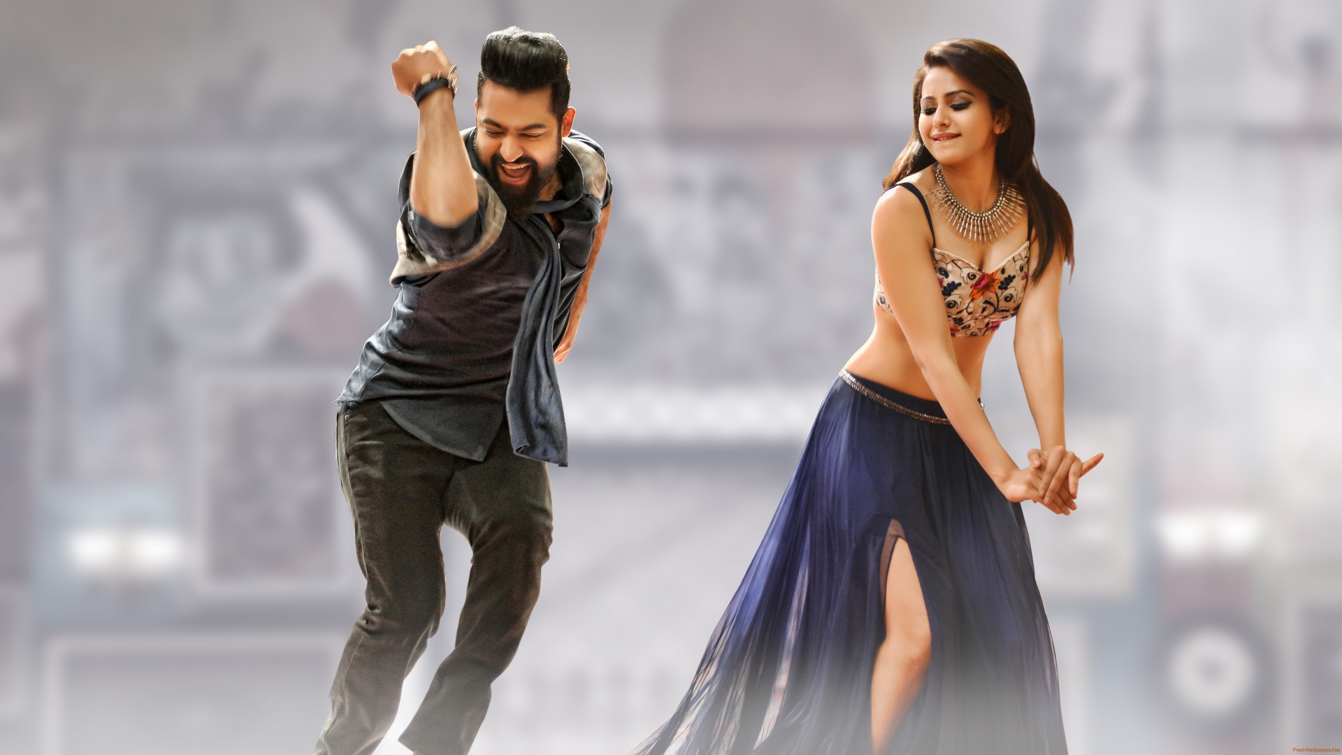 Jr Ntr And Rakul Preet - HD Wallpaper 
