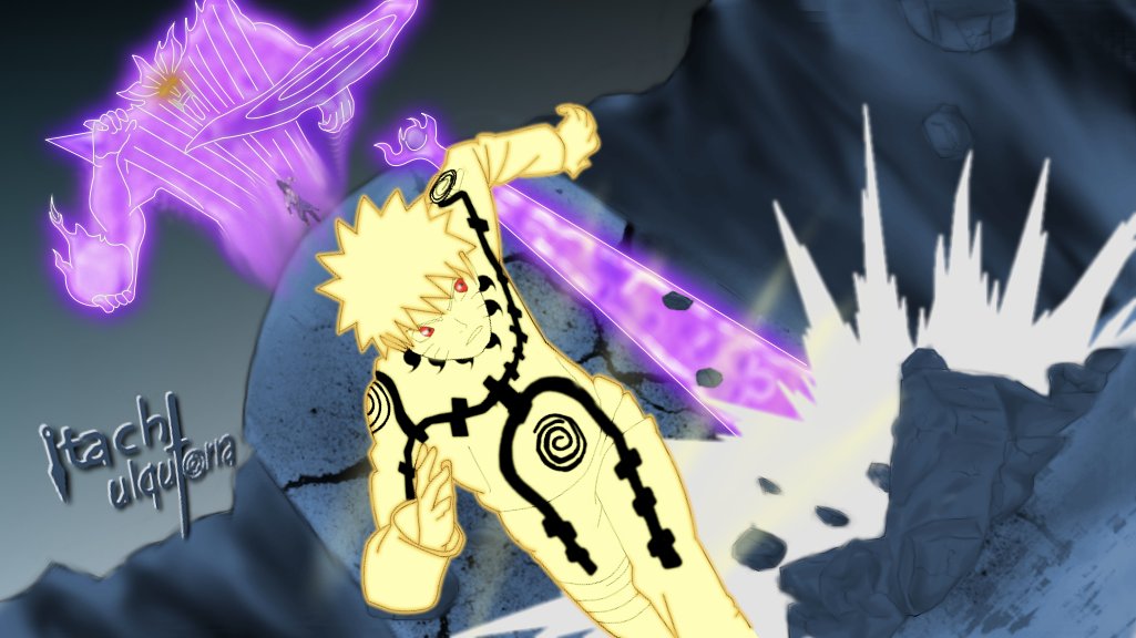 Naruto - Sasuke With Kyuubi Chakra - HD Wallpaper 