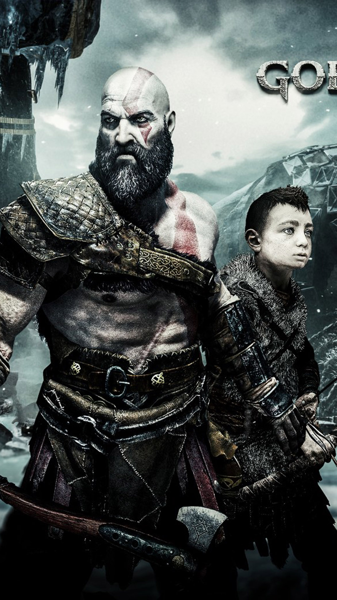 Kratos & Atreus Together In God Of War Hd Mobile Wallpaper - God Of War Ultrawide - HD Wallpaper 