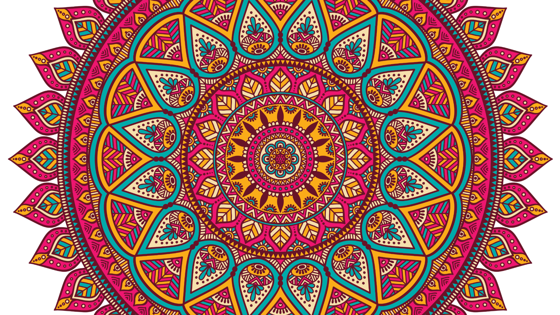 Clip Art High Definition Television Iphone - Vector Mandala Mandala Flower - HD Wallpaper 