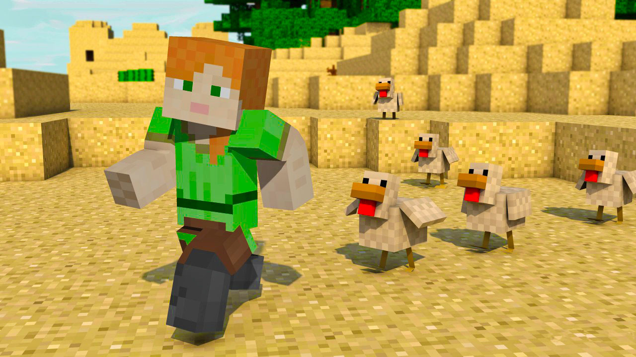 Minecraft Alex Chicken Parade - Alex Wallpaper Minecraft - HD Wallpaper 