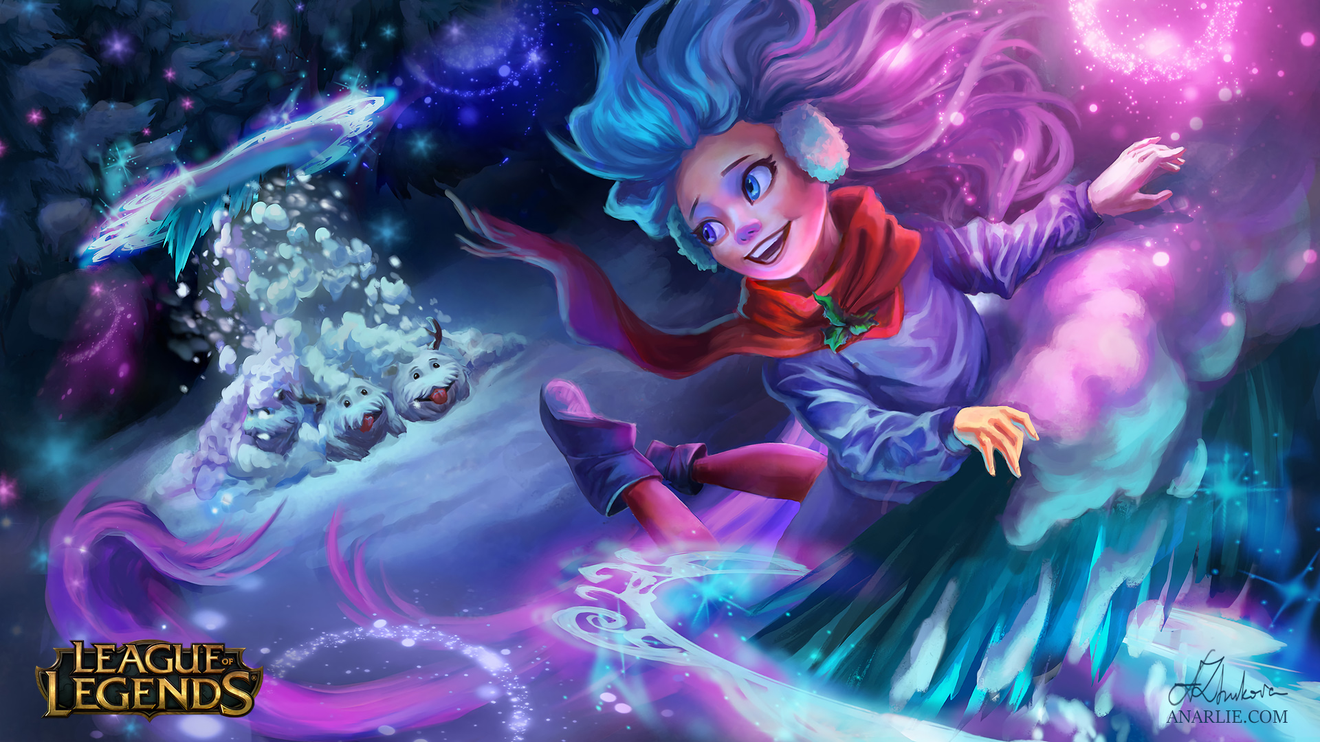 Snow Day Zoe By Anarlie Hd Wallpaper Background Fan - Lol Zoe Fan Skins - HD Wallpaper 