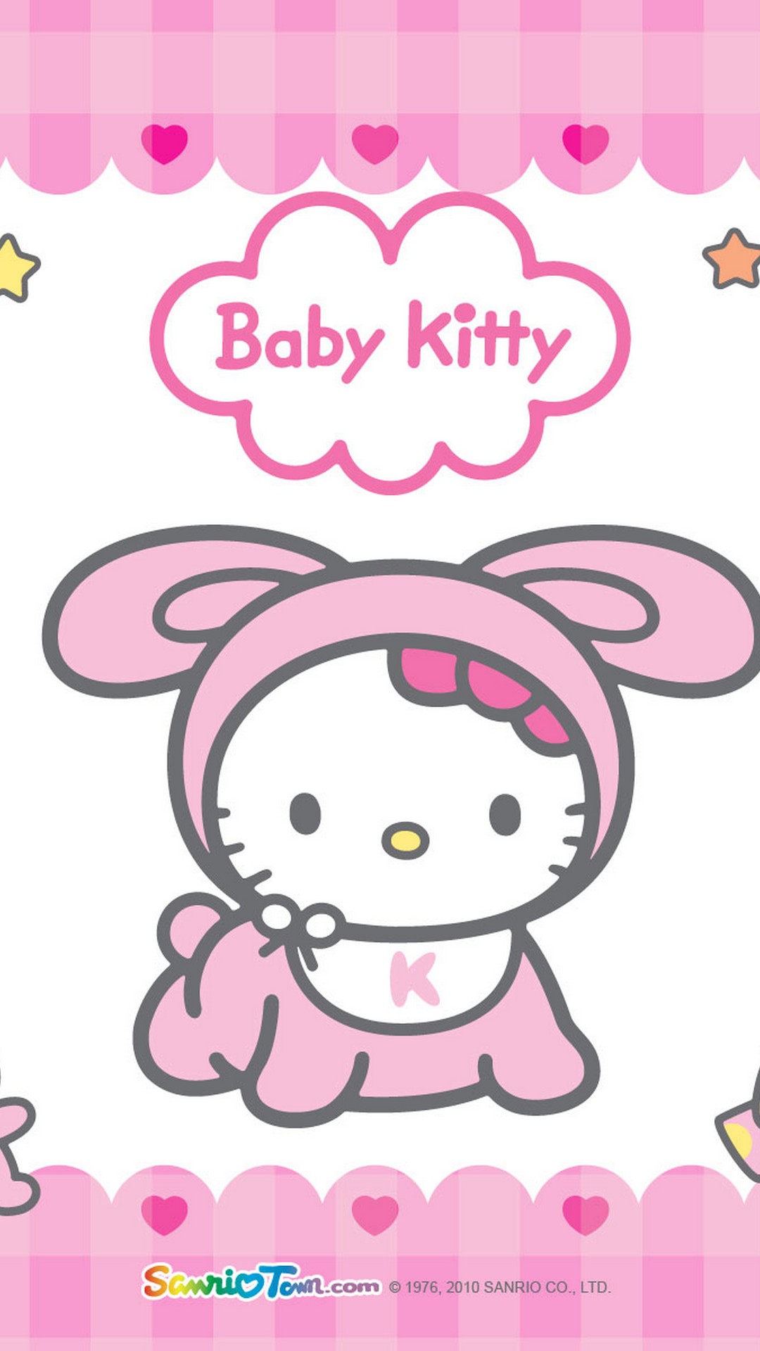 Wallpaper Hello Kitty Iphone With Image Resolution - Hello Kitty Baby - HD Wallpaper 