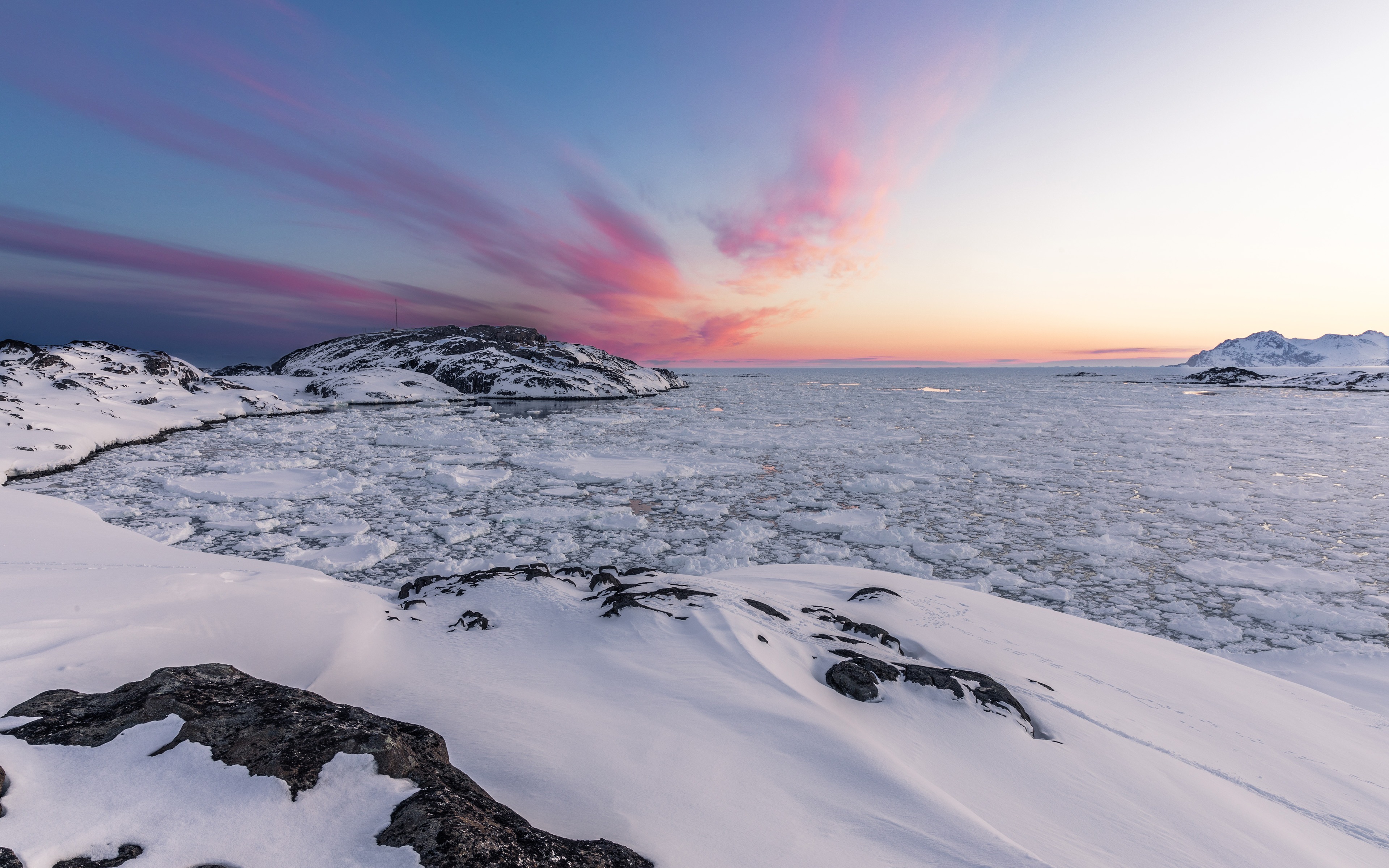 Winter Icebergs Landscape 4k Wallpaper - 4k Wallpapers Winter - HD Wallpaper 